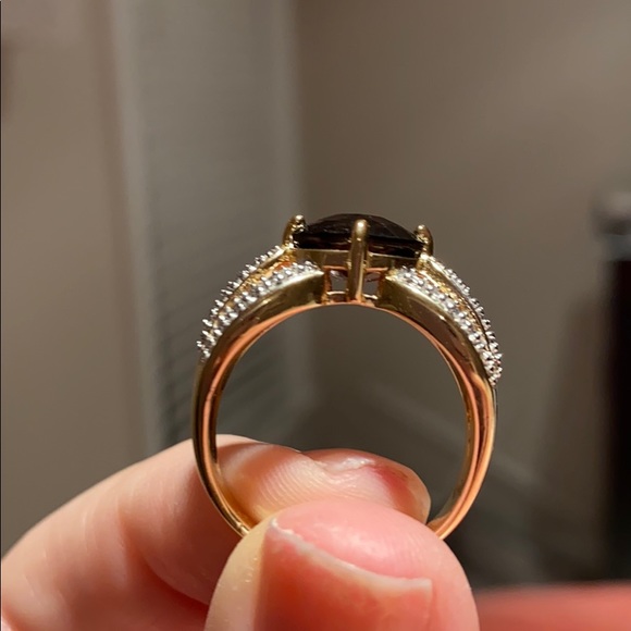 Genuine Smokey Quartz Oval East/West setting Ring - Picture 4 of 10